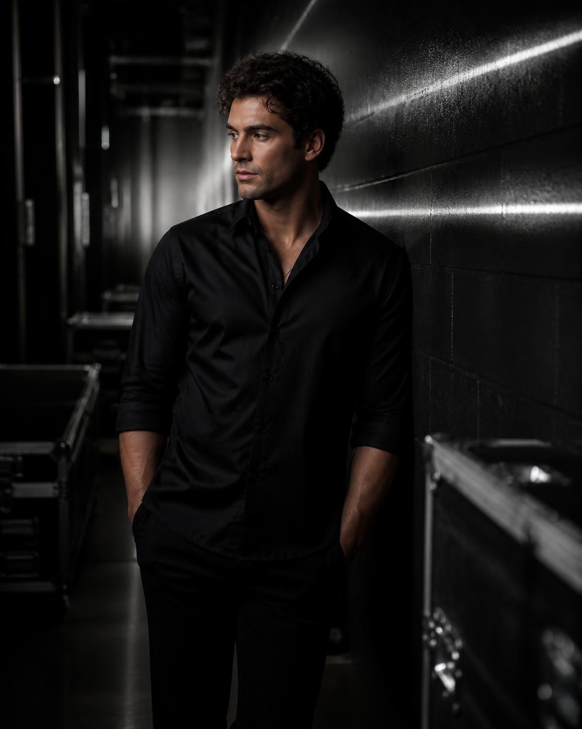 Performer backstage between tour moments